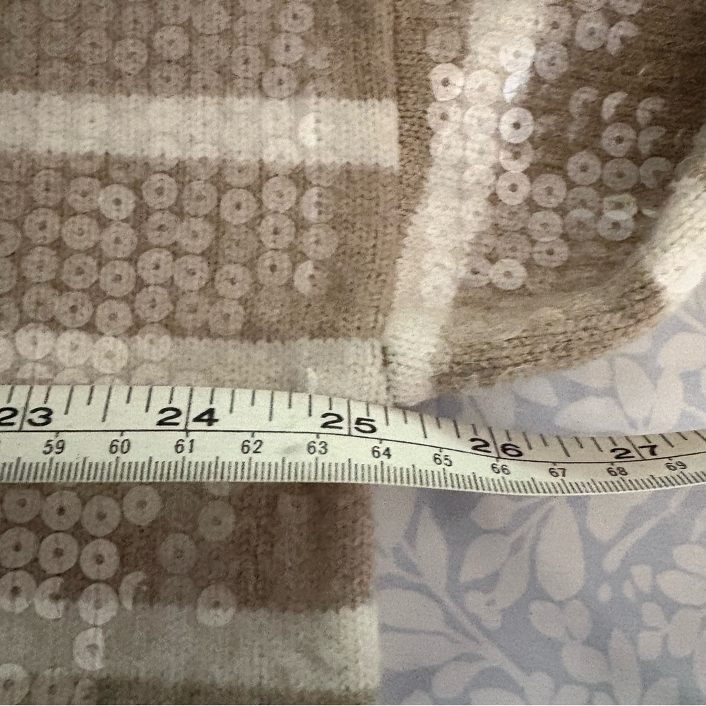 On 34th Women's Sequined Striped Mock-Neck Sweater Size XL - Picture 11 of 12